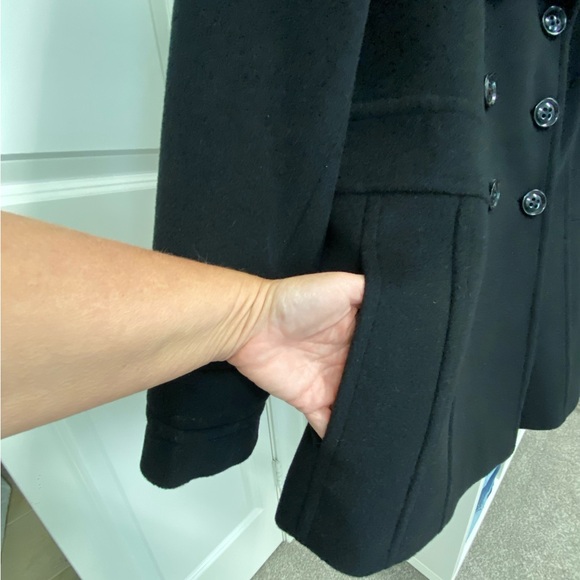 Women’s St. John's Bay Black Double-Breasted Pea Coat 1X - Picture 2 of 9